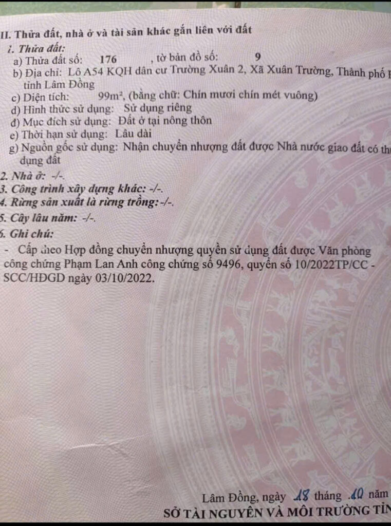 Đất thổ cư đà lạt