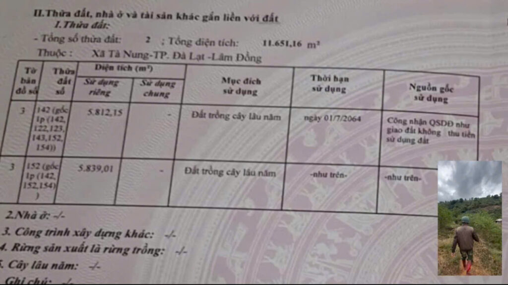 Bán đất Tà Nung